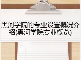 黑河学院的专业设置概况介绍(黑河学院专业概览)