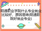 昭通职业学院什么专业就业比较好，原因是啥(昭通职院好就业专业)