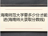 海南师范大学要多少分才能进(海南师大录取分数线)