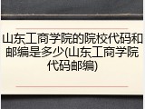 山东工商学院的院校代码和邮编是多少(山东工商学院代码邮编)