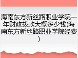 海南东方新丝路职业学院一年财政拨款大概多少钱(海南东方新丝路职业学院经费)