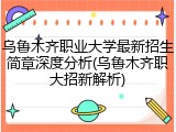 乌鲁木齐职业大学最新招生简章深度分析(乌鲁木齐职大招新解析)