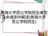 青海大学昆仑学院招生类型及申请条件解读(青海大学昆仑学院招生)
