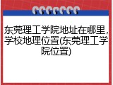 东莞理工学院地址在哪里，学校地理位置(东莞理工学院位置)