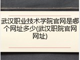 武汉职业技术学院官网是哪个网址多少(武汉职院官网网址)