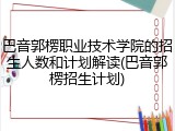 巴音郭楞职业技术学院的招生人数和计划解读(巴音郭楞招生计划)