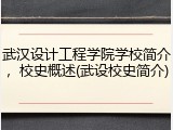武汉设计工程学院学校简介，校史概述(武设校史简介)