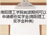 南阳理工学院就读期间可以申请哪些奖学金(南阳理工奖学金种类)