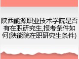 陕西能源职业技术学院是否有在职研究生,报考条件如何(陕能院在职研究生条件)