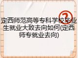 定西师范高等专科学校毕业生就业大致去向如何(定西师专就业去向)