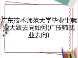 广东技术师范大学毕业生就业大致去向如何(广技师就业去向)