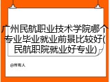 广州民航职业技术学院哪个专业毕业就业前景比较好(民航职院就业好专业)