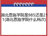 湖北恩施学院是985还是211(湖北恩施学院什么档次)