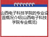 山西电子科技学院的专业设置概况介绍(山西电子科技学院专业概览)