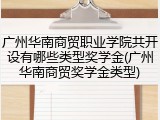 广州华南商贸职业学院共开设有哪些类型奖学金(广州华南商贸奖学金类型)