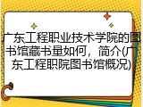 广东工程职业技术学院的图书馆藏书量如何，简介(广东工程职院图书馆概况)