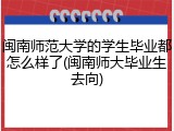 闽南师范大学的学生毕业都怎么样了(闽南师大毕业生去向)
