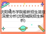 沈阳城市学院最新招生简章深度分析(沈阳城院招生解析)