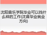沈阳音乐学院毕业可以找什么样的工作(沈音毕业就业方向)