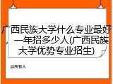 广西民族大学什么专业最好，一年招多少人(广西民族大学优势专业招生)