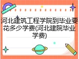 河北建筑工程学院到毕业要花多少学费(河北建院毕业学费)