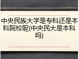 中央民族大学是专科还是本科院校呢(中央民大是本科吗)