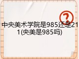 中央美术学院是985还是211(央美是985吗)