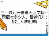 三门峡社会管理职业学院一届招收多少人，最近几年(招生人数近年)