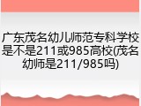 广东茂名幼儿师范专科学校是不是211或985高校(茂名幼师是211/985吗)