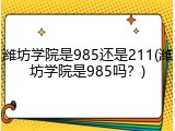 潍坊学院是985还是211(潍坊学院是985吗？)