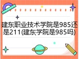建东职业技术学院是985还是211(建东学院是985吗)