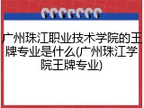 广州珠江职业技术学院的王牌专业是什么(广州珠江学院王牌专业)