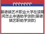 景德镇艺术职业大学在读期间怎么申请助学贷款(景德镇艺职助学贷款)