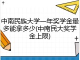 中南民族大学一年奖学金最多能拿多少(中南民大奖学金上限)