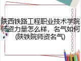 陕西铁路工程职业技术学院师资力量怎么样，名气如何(陕铁院师资名气)