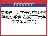 安徽理工大学开设有哪些奖学和助学金(安徽理工大学奖学金助学金)