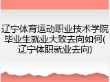 辽宁体育运动职业技术学院毕业生就业大致去向如何(辽宁体职就业去向)