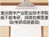 重庆数字产业职业技术学院能不能考研，成绩在哪里查询(考研成绩查询)
