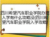 四川希望汽车职业学院办理入学有什么攻略没(四川希望汽车职业学院入学攻略)