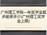 广州理工学院一年奖学金最多能拿多少(广州理工奖学金上限)