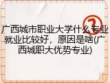 广西城市职业大学什么专业就业比较好，原因是啥(广西城职大优势专业)