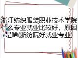 浙江纺织服装职业技术学院什么专业就业比较好，原因是啥(浙纺院好就业专业)