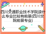 四川交通职业技术学院读什么专业比较有前景(四川交院前景专业)