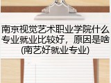 南京视觉艺术职业学院什么专业就业比较好，原因是啥(南艺好就业专业)