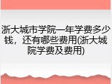 浙大城市学院一年学费多少钱，还有哪些费用(浙大城院学费及费用)
