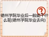 德州学院毕业后一般能干什么呢(德州学院毕业去向)