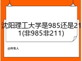 沈阳理工大学是985还是211(非985非211)