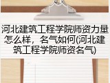 河北建筑工程学院师资力量怎么样，名气如何(河北建筑工程学院师资名气)