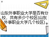 山东外事职业大学是否有分校，共有多少个校区(山东外事职业大学几个校区)
