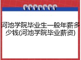 河池学院毕业生一般年薪多少钱(河池学院毕业薪资)
